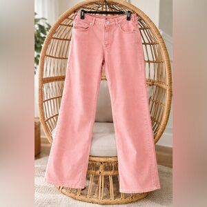 🩷 Anthropologie Pilcro Pink Coral Straight Leg Jeans High Rise Stretch Denim 26